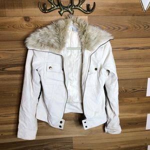 Jacket with faux fur hood